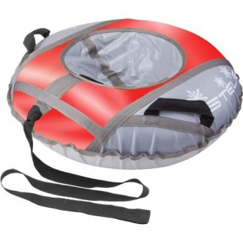 Санки надувные (тюбинг) STELS 110 см тент с камерой, серый/красный