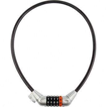 Трос-замок 84606, 10х800 мм, с кодовым замком, чёрно-серебристый Трос-замок 84606, 10х800 мм, с кодовым замком, чёрно-серебристый