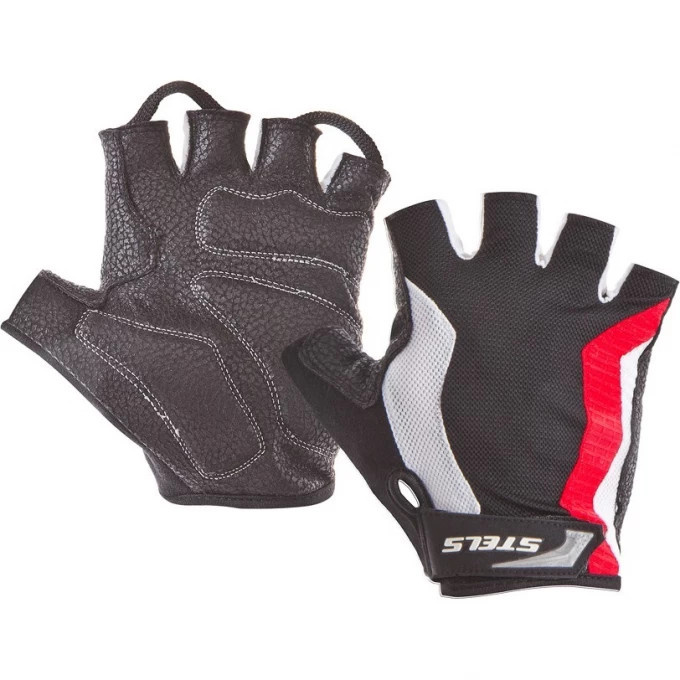Велоперчатки STELS SCG 46-0085 красно-бело-чёрные p. M 380139 Велоперчатки STELS SCG 46-0085 красно-бело-чёрные p. M 380139