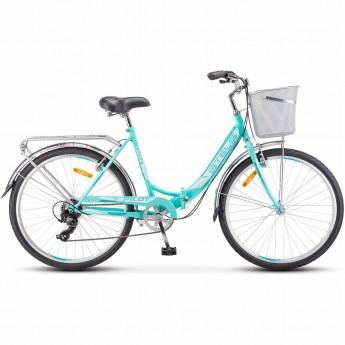 Велосипед STELS 26" Pilot 850 (с корзиной) (LU093354) морская волна