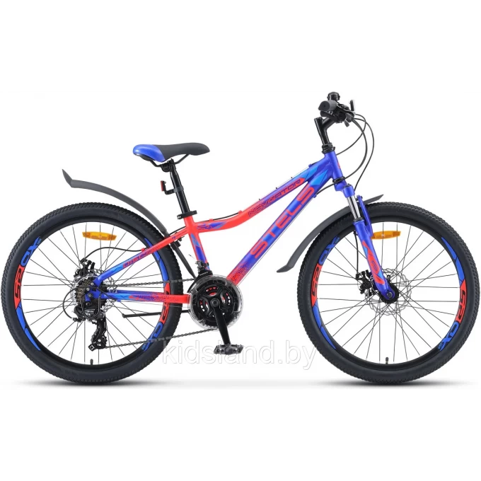 Велосипед STELS Navigator 24" 410 MD V010 синий/неоновый-красный (LU091556), рама 12", 2023 JU000424092023JU0003541 Велосипед STELS Navigator 24" 410 MD V010 синий/неоновый-красный (LU091556), рама 12", 2023 JU000424092023JU0003541